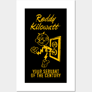 Reddy Kilowatt - Vintage Yellow Posters and Art